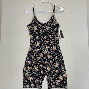 Amiliashp NWT Bodycon Romper Spaghetti Strap Floral Medium